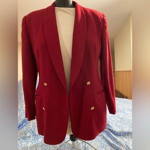Circa 1991 red, double breasted Jones of New York blazer. Viva La 90’s!!!